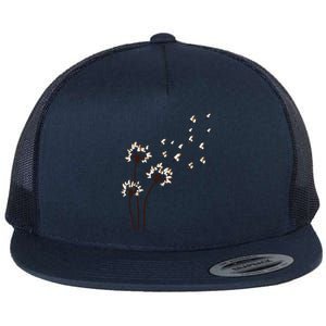 Shih Tzu Flower Fly Dandelion For Dog Mama Dog Lover Flat Bill Trucker Hat