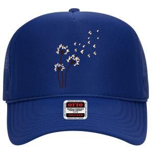 Shih Tzu Flower Fly Dandelion For Dog Mama Dog Lover High Crown Mesh Back Trucker Hat