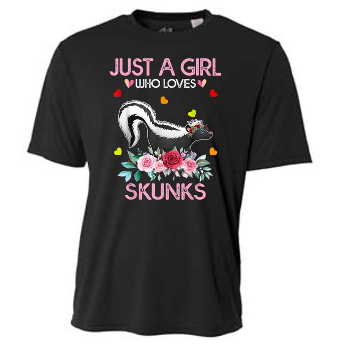 Skunk Tees For Women Grils Gift Just A Girl Who Loves Skunks Cooling Performance Crew T-Shirt