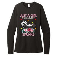 Skunk Tees For Women Grils Gift Just A Girl Who Loves Skunks Womens CVC Long Sleeve Shirt