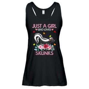 Skunk Tees For Women Grils Gift Just A Girl Who Loves Skunks Ladies Essential Flowy Tank