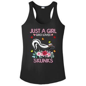 Skunk Tees For Women Grils Gift Just A Girl Who Loves Skunks Ladies PosiCharge Competitor Racerback Tank