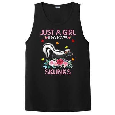 Skunk Tees For Women Grils Gift Just A Girl Who Loves Skunks PosiCharge Competitor Tank