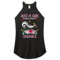 Skunk Tees For Women Grils Gift Just A Girl Who Loves Skunks Women's Perfect Tri Rocker Tank