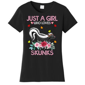 Skunk Tees For Women Grils Gift Just A Girl Who Loves Skunks Women's T-Shirt