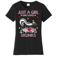 Skunk Tees For Women Grils Gift Just A Girl Who Loves Skunks Women's T-Shirt