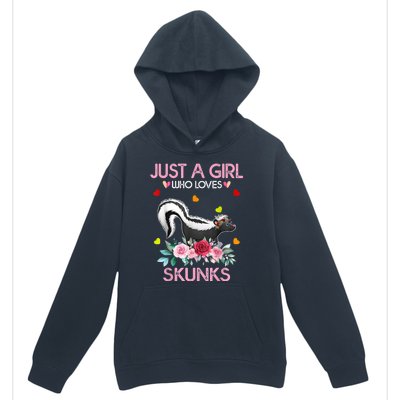 Skunk Tees For Women Grils Gift Just A Girl Who Loves Skunks Urban Pullover Hoodie