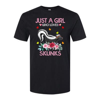 Skunk Tees For Women Grils Gift Just A Girl Who Loves Skunks Softstyle CVC T-Shirt