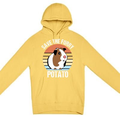 Save The Furry Potato Funny Guinea Pig Premium Pullover Hoodie