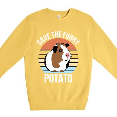 Save The Furry Potato Funny Guinea Pig Premium Crewneck Sweatshirt