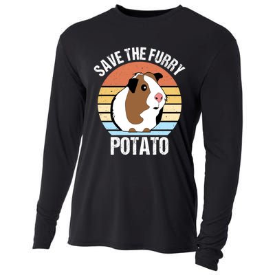 Save The Furry Potato Funny Guinea Pig Cooling Performance Long Sleeve Crew