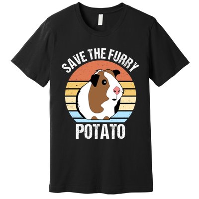 Save The Furry Potato Funny Guinea Pig Premium T-Shirt