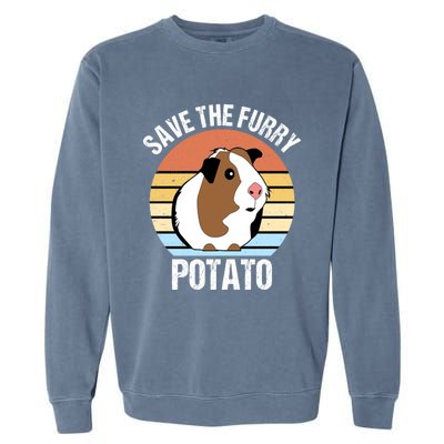 Save The Furry Potato Funny Guinea Pig Garment-Dyed Sweatshirt