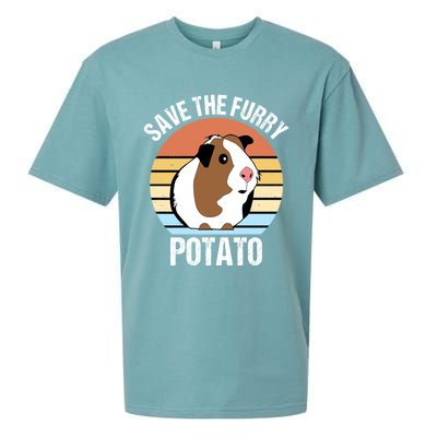 Save The Furry Potato Funny Guinea Pig Sueded Cloud Jersey T-Shirt