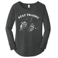 Stay Trashy Funny Raccoon Trash Panda Raccoon Meme Women's Perfect Tri Tunic Long Sleeve Shirt