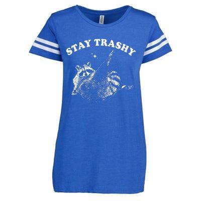 Stay Trashy Funny Raccoon Trash Panda Raccoon Meme Enza Ladies Jersey Football T-Shirt