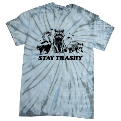 Stay Trashy Funny Raccoon Opossum Skunk Trash Panda Meme Tie-Dye T-Shirt