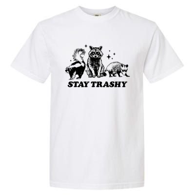 Stay Trashy Funny Raccoon Opossum Skunk Trash Panda Meme Garment-Dyed Heavyweight T-Shirt