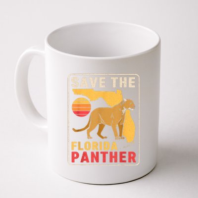 Save The Florida Panther Retro Wildlife Cougar Coffee Mug