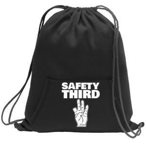 Safety Third funny missing finger Safety Third Sweatshirt Cinch Pack Bag