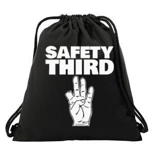 Safety Third funny missing finger Safety Third Drawstring Bag