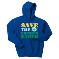 Save The Freakin Earth Planet Nature Lover Funny Earth Day Gift Kids Hoodie