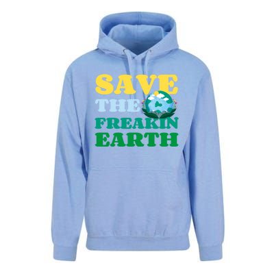 Save The Freakin Earth Planet Nature Lover Funny Earth Day Gift Unisex Surf Hoodie