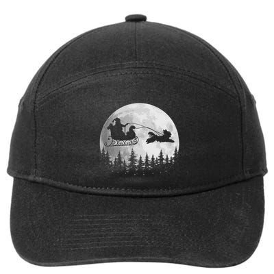 Shih Tzu Funny Reindeer Christmas Moon Santa Dog Funny Gift 7-Panel Snapback Hat