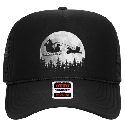 Shih Tzu Funny Reindeer Christmas Moon Santa Dog Funny Gift Trucker Hat