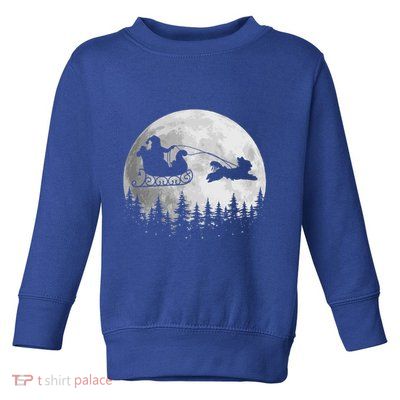 Shih Tzu Funny Reindeer Christmas Moon Santa Dog Funny Gift Toddler Sweatshirt