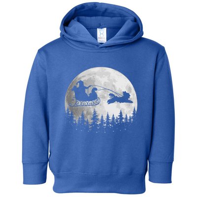 Shih Tzu Funny Reindeer Christmas Moon Santa Dog Funny Gift Toddler Hoodie