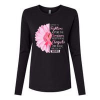 Support The Fighters Admire The Survivors Breast Cancer Womens Cotton Relaxed Long Sleeve T-Shirt