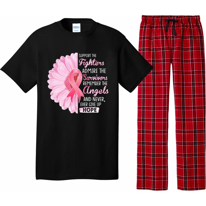 Support The Fighters Admire The Survivors Breast Cancer Pajama Set