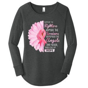 Support The Fighters Admire The Survivors Breast Cancer Women's Perfect Tri Tunic Long Sleeve Shirt