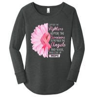 Support The Fighters Admire The Survivors Breast Cancer Women's Perfect Tri Tunic Long Sleeve Shirt