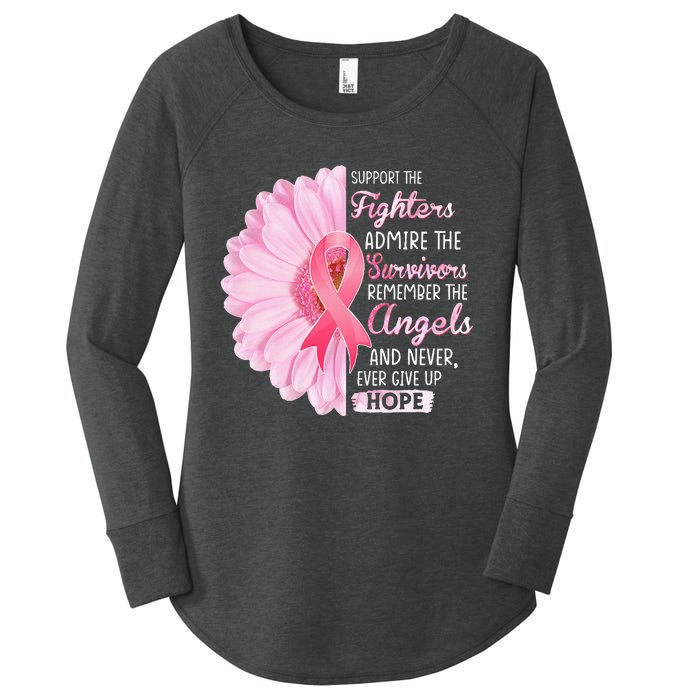 Support The Fighters Admire The Survivors Breast Cancer Women's Perfect Tri Tunic Long Sleeve Shirt