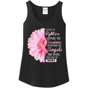 Support The Fighters Admire The Survivors Breast Cancer Ladies Essential Tank