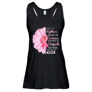 Support The Fighters Admire The Survivors Breast Cancer Ladies Essential Flowy Tank