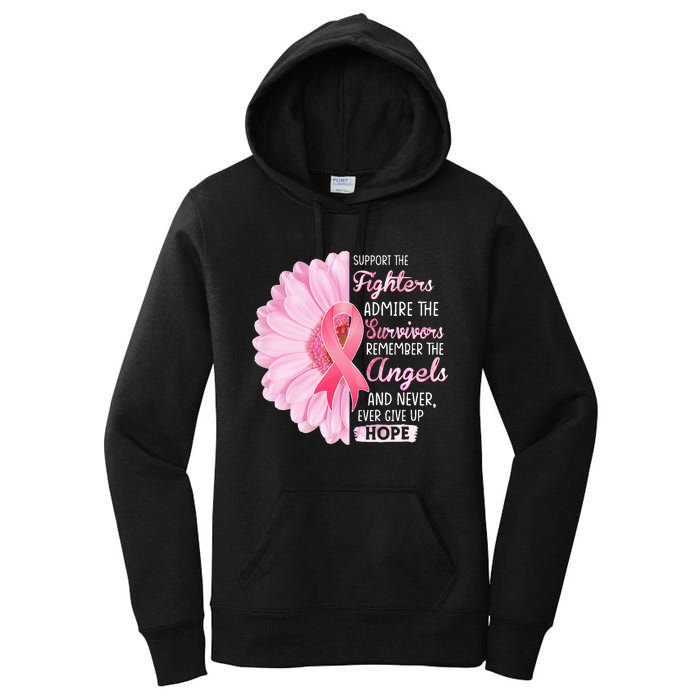 Support The Fighters Admire The Survivors Breast Cancer Women's Pullover Hoodie