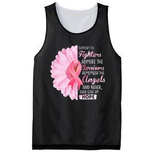 Support The Fighters Admire The Survivors Breast Cancer Mesh Reversible Basketball Jersey Tank