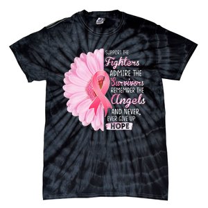 Support The Fighters Admire The Survivors Breast Cancer Tie-Dye T-Shirt