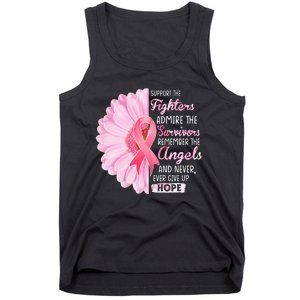 Support The Fighters Admire The Survivors Breast Cancer Tank Top