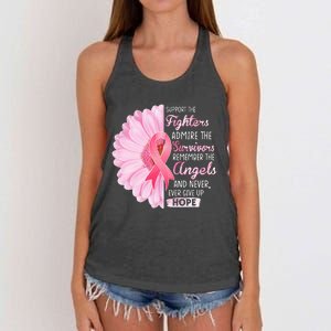 Support The Fighters Admire The Survivors Breast Cancer Women's Knotted Racerback Tank