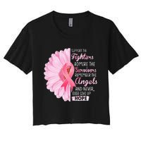 Support The Fighters Admire The Survivors Breast Cancer Women's Crop Top Tee