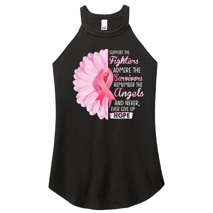 Support The Fighters Admire The Survivors Breast Cancer Women's Perfect Tri Rocker Tank