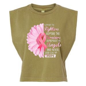 Support The Fighters Admire The Survivors Breast Cancer Garment-Dyed Women's Muscle Tee