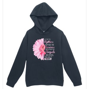 Support The Fighters Admire The Survivors Breast Cancer Urban Pullover Hoodie