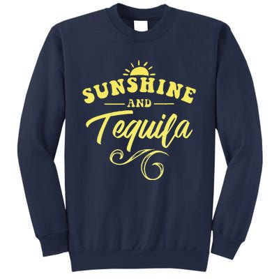 SUNSHINE & TEQUILA Funny Positive Vibe Message Cinco De Mayo Sweatshirt