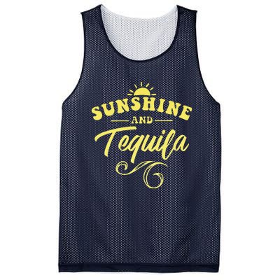 SUNSHINE & TEQUILA Funny Positive Vibe Message Cinco De Mayo Mesh Reversible Basketball Jersey Tank