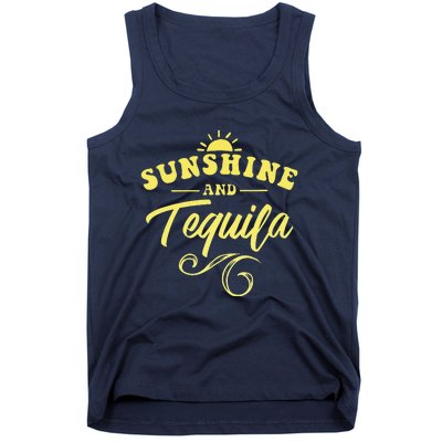 SUNSHINE & TEQUILA Funny Positive Vibe Message Cinco De Mayo Tank Top